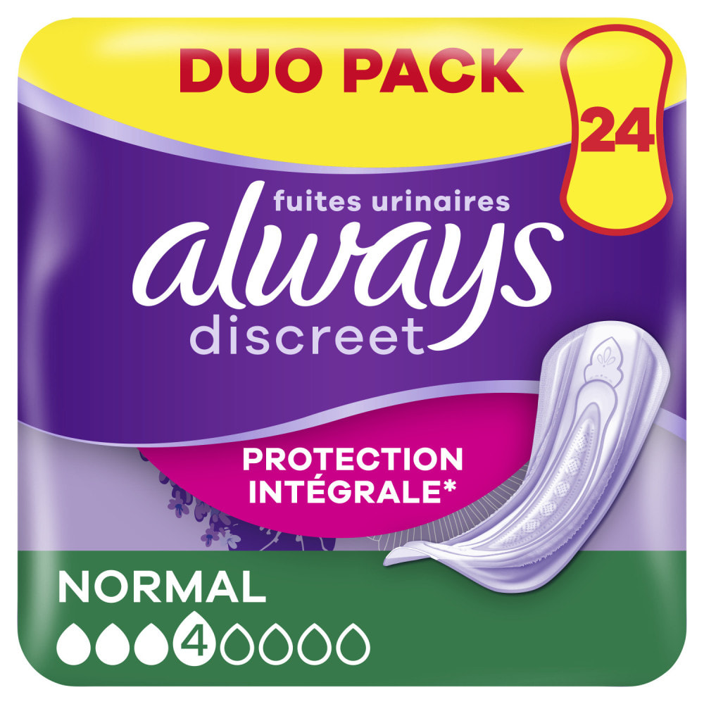 3x24 Serviettes pour Fuites Urinaires Always Discreet - Normal