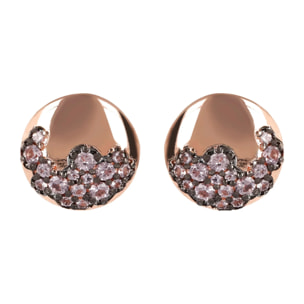 Orecchini a Bottone con Pavé in Cubic Zirconia Bianche