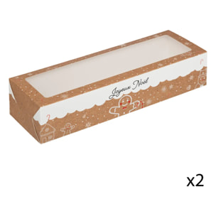 Lot de 2 boîtes à gâteaux beige