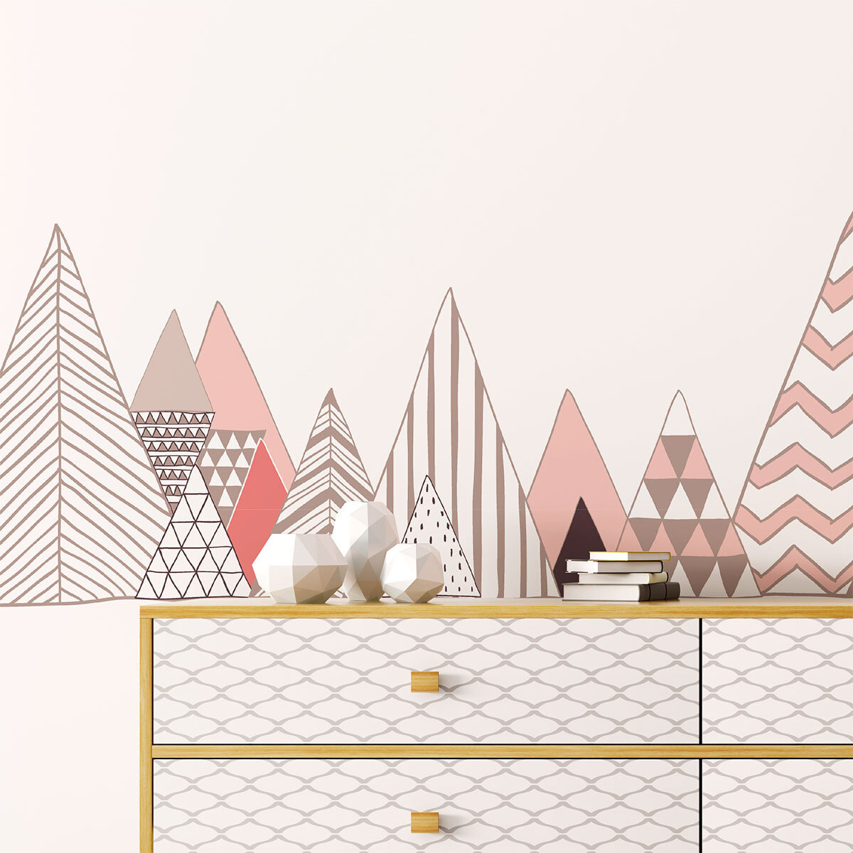 Stickers muraux - Décoration chambre salon - Autocollant Sticker mural géant montagnes scandinaves DIAMANTINA