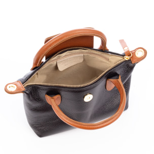 Aurano bolso bandolera tipo Tote mujer. Piel auténtica Dollaro bitono.