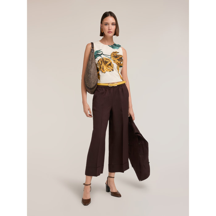 Motivi - Top in popeline con stampa floreale - Bianco