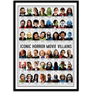 Affiche - Iconic Horror movies Villains - Olivier Bourdereau