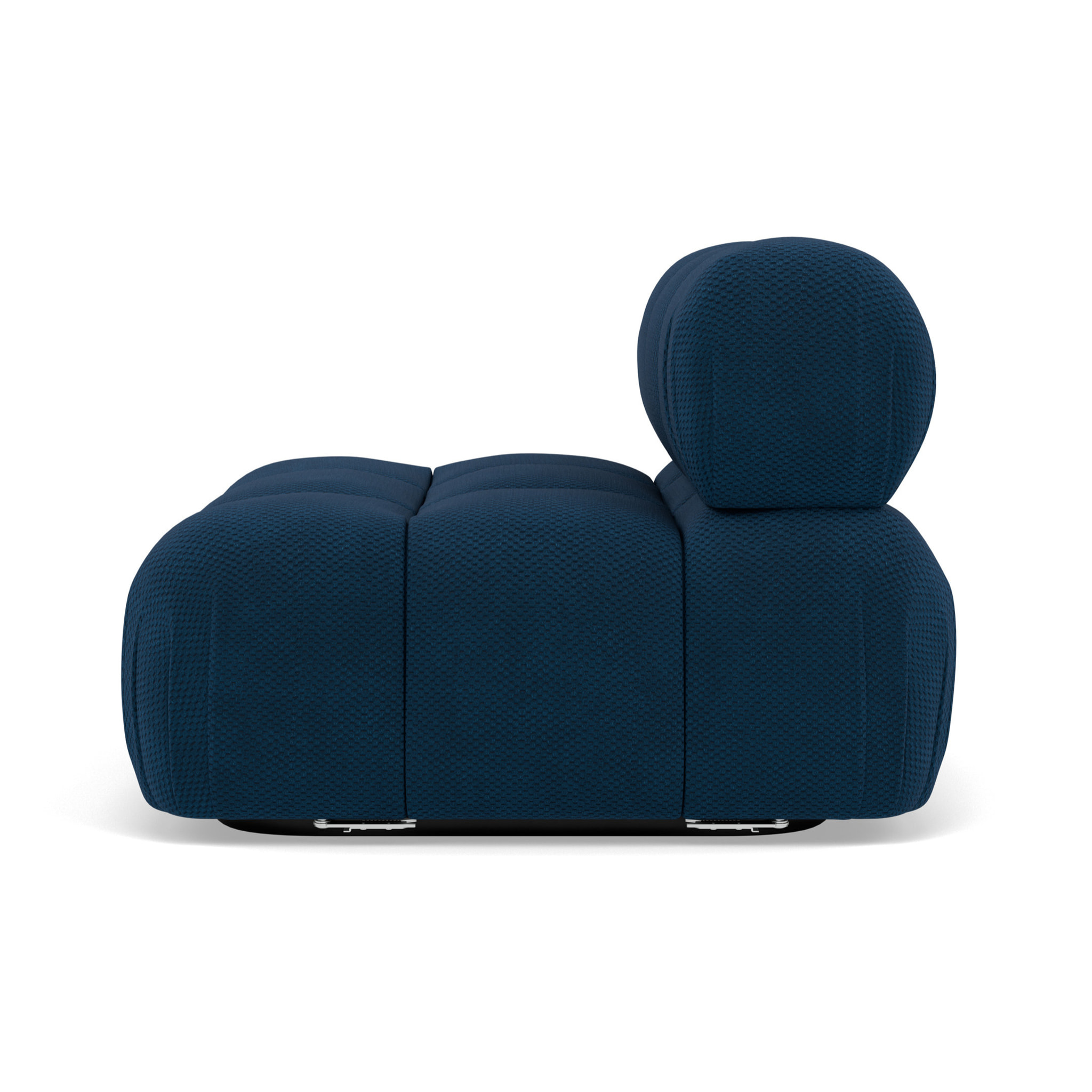 Ruby - module d'assise sans accoudoirs en velours texturé - Bleu