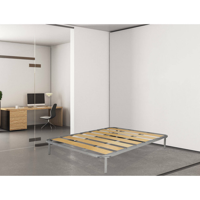 Rete letto matrimoniale Alisto, Rete ortopedica a doghe larghe, 100% Made in Italy, Cm 160x190h31