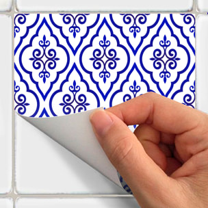 Stickers muraux - Sticker Mural Carrelage adhésif Cuisine Salle de Bain - 60 STICKERS CARREAUX DE CIMENT ORIENTAL LIWA