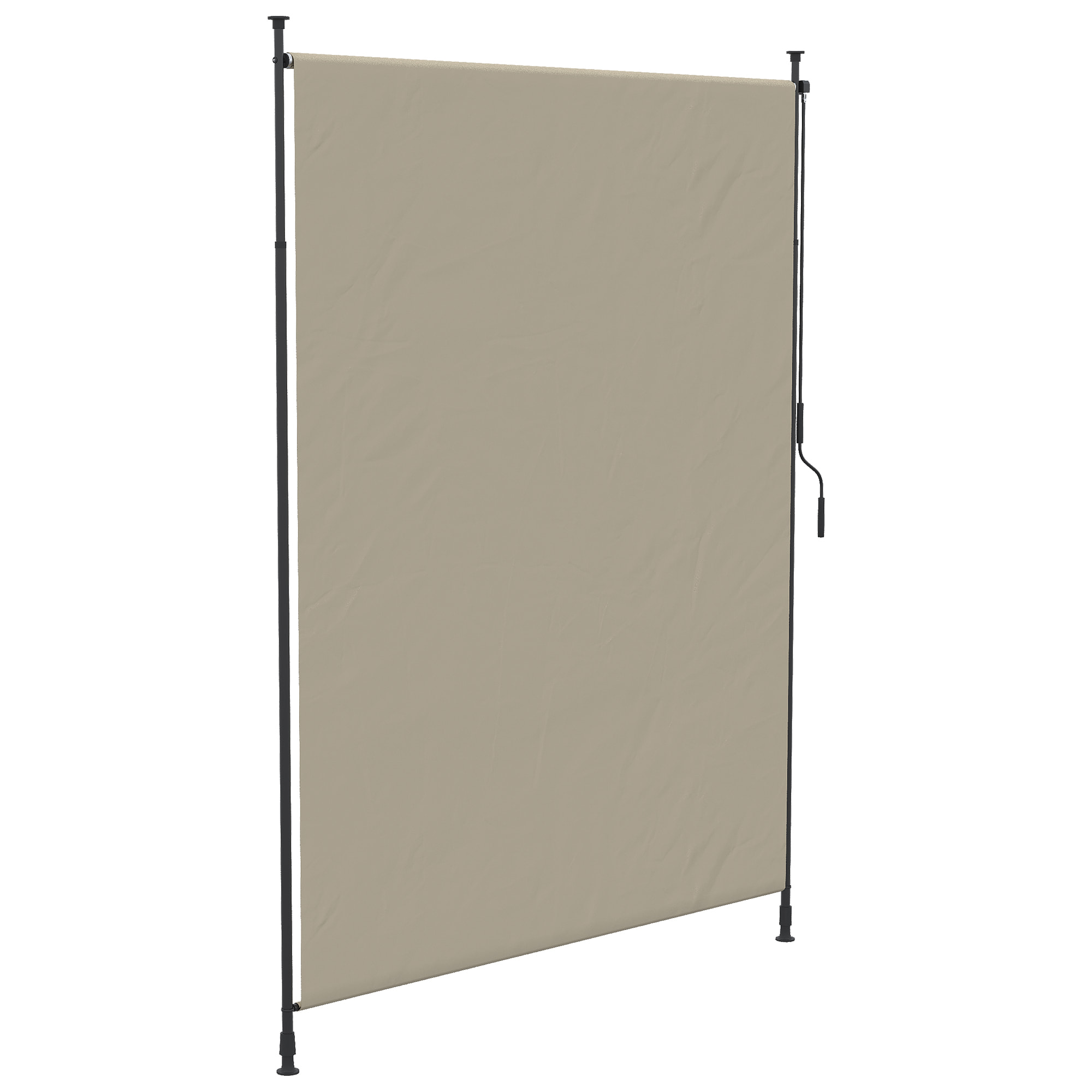 Toldo Vertical Exterior 200x305 cm, Pantalla de Privacidad Enrollable, Toldo Lateral Ajustable con Manivela, Protección UV 40+ e Impermeable, Sin Taladro, para Balcón, Jardín, Arena
