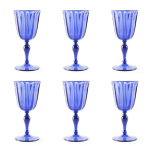 Set de 6 verres à vin Excelsa – Country, Plastique Bleu 25 cl