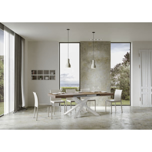 Mesa extensible 90x140/244 cm Volantis Nogal estructura blanco