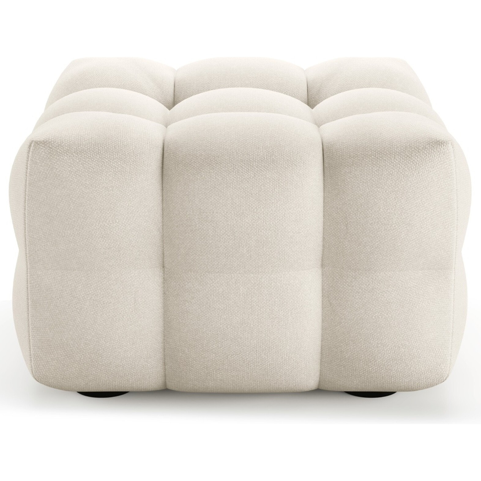 Pouf capitonné en tissu bouclé - CESTER