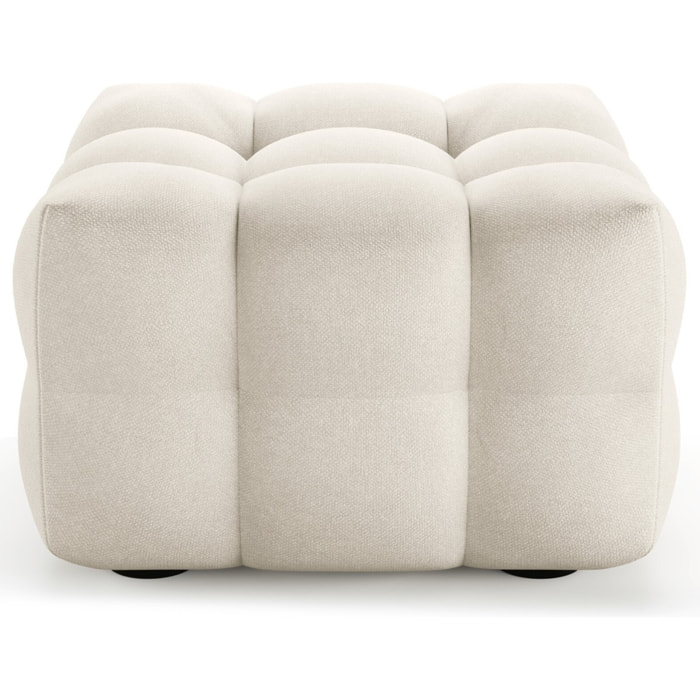 Pouf capitonné en tissu bouclé - CESTER