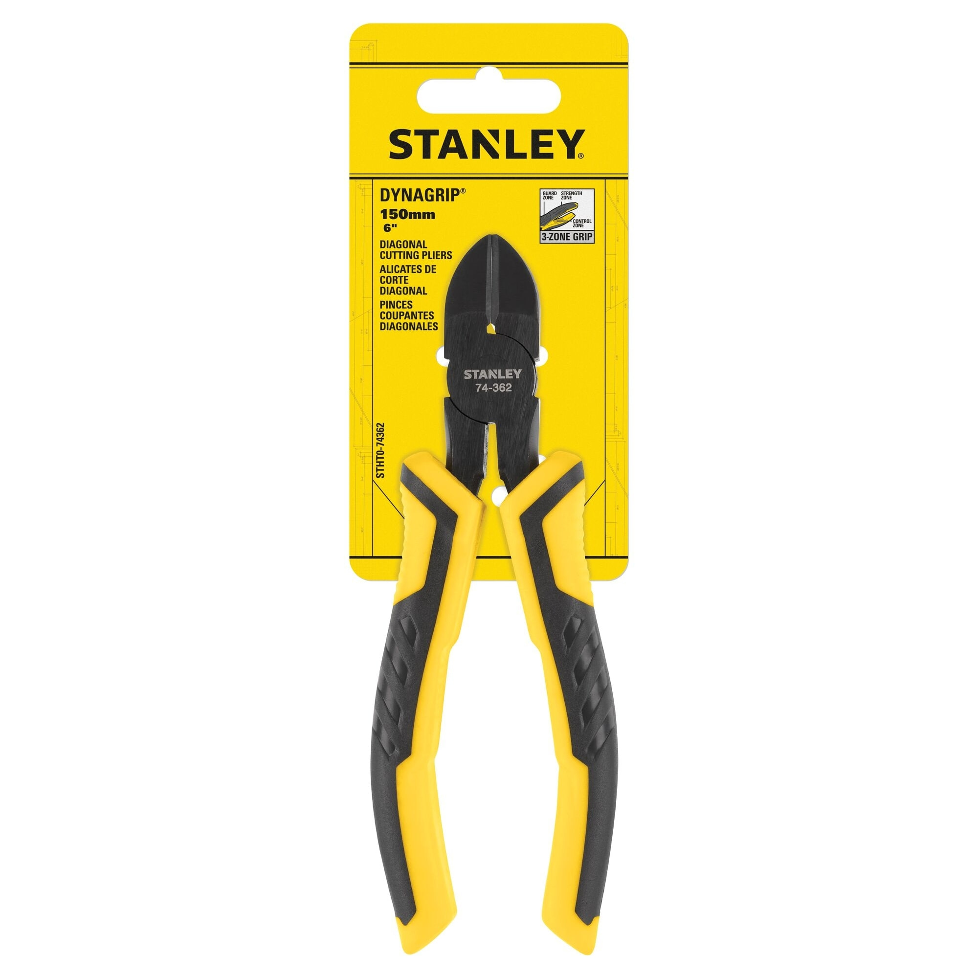 Pince Coupante Diagonale, Jaune/Noir, 150 mm STANLEY