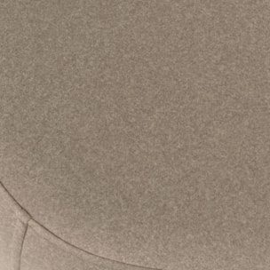 LEOPOLD - Pouf forme galet n°3 en tissu effet velours beige foncé