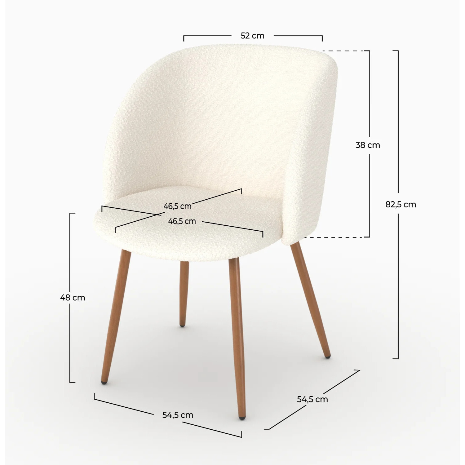 Lot de 2 chaises en tissu bouclé beige - Swan