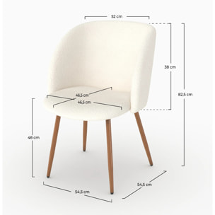 Lot de 2 chaises en tissu bouclé beige - Swan
