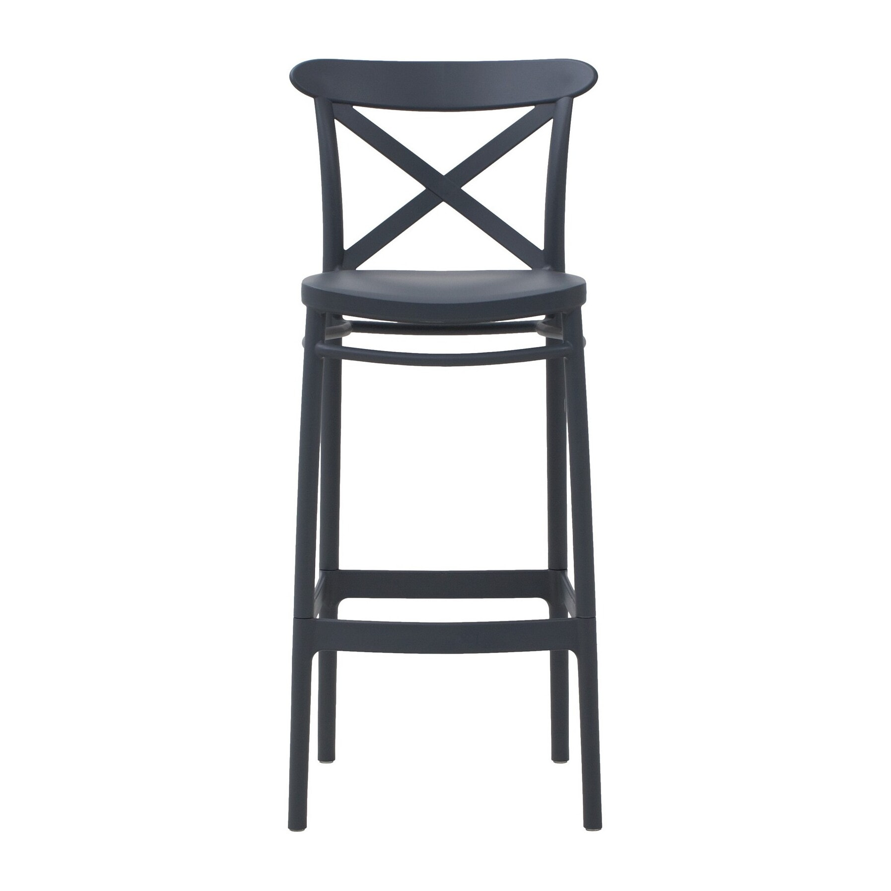 Set di 4 sgabelli LIVERPOOL in polipropilene antracite