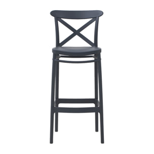 Set di 4 sgabelli LIVERPOOL in polipropilene antracite