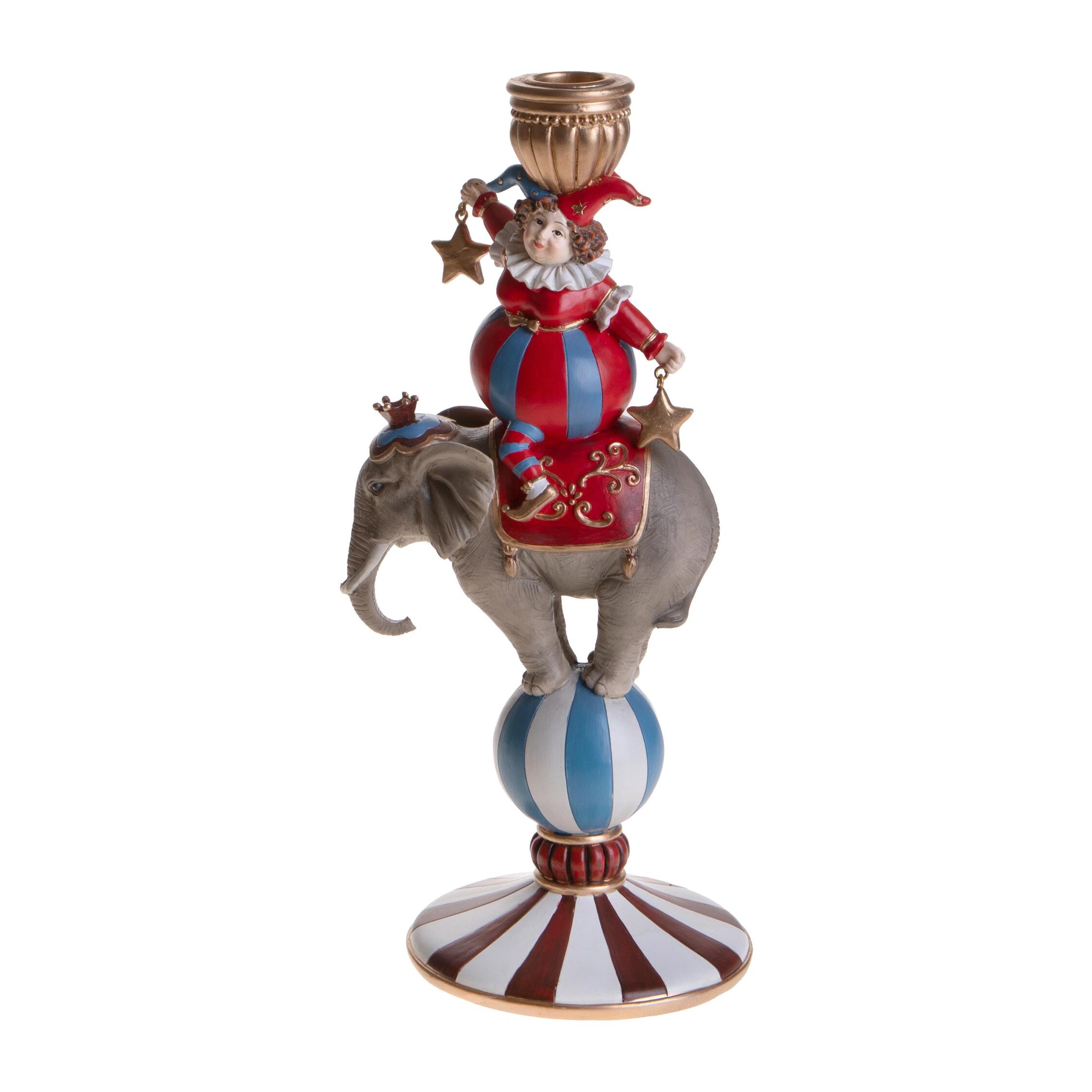 Porta candela x 1 con clown elefante - Pezzi 1 - ALTRO - Bianchi Dino SpA