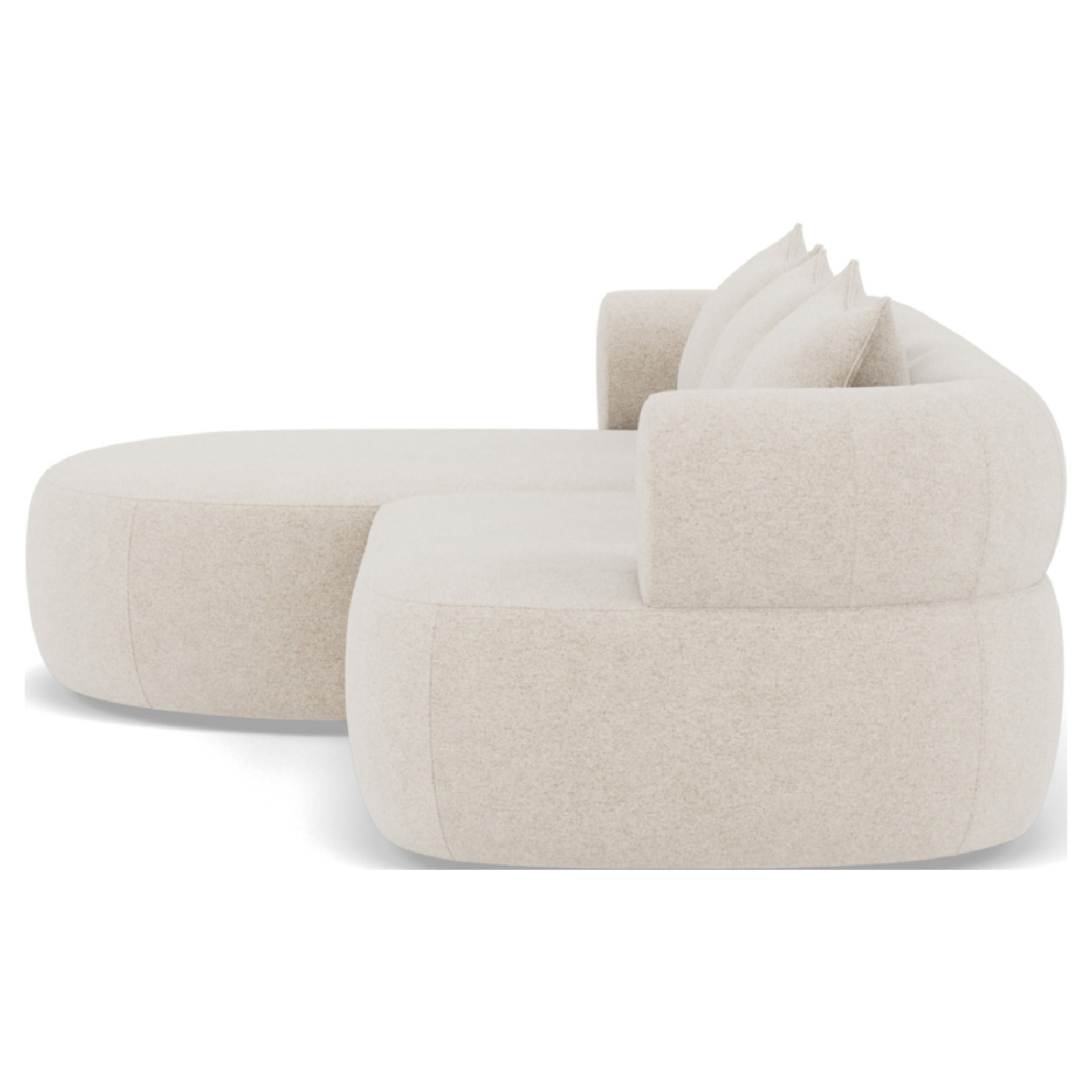 Angela - canapé d'angle gauche 4 places en velours texturé - Beige