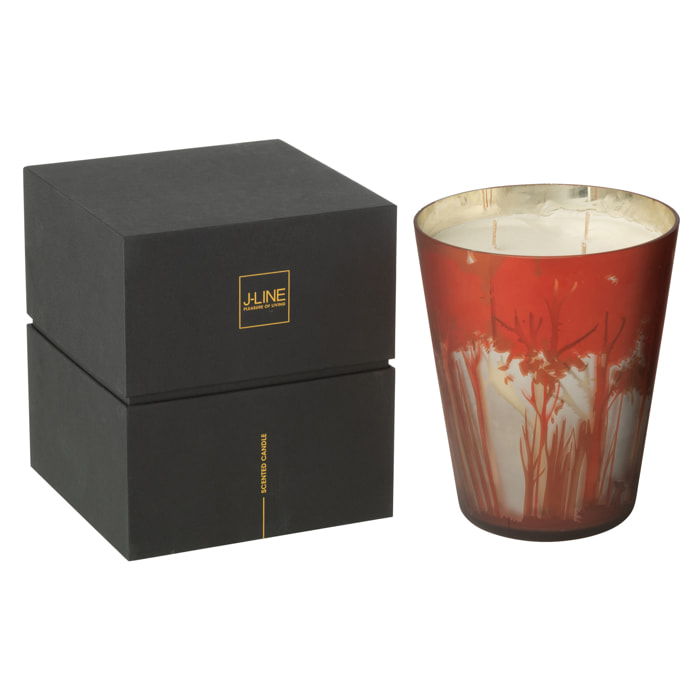 J-Line bougie parfumée Noa Forêt - Grape Wood - verre - rouge/or - large - 95H