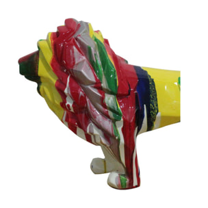 Statue lion en résine avec peinture multicolore H50cm - MUFASA