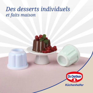 Lot de 6 moules à flans avec couvercle Dr. Oetker Rétro