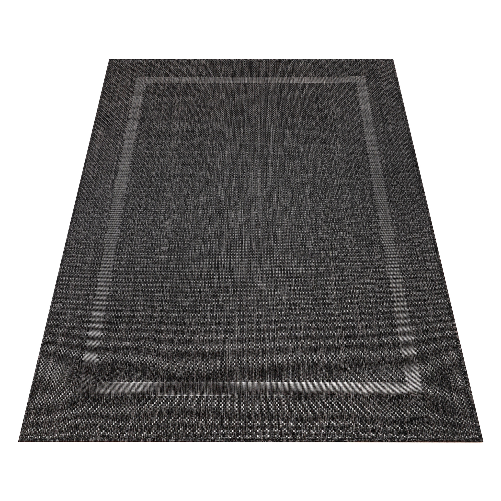 FARO - Tapis rond intérieur extérieur à motif Noir