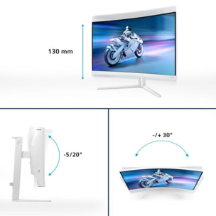 Ecran PC Gamer PHILIPS Evnia 32M2C5501 32" Incurvé 1500R QHD 180Hz Fast VA HDR10 Ambiglow