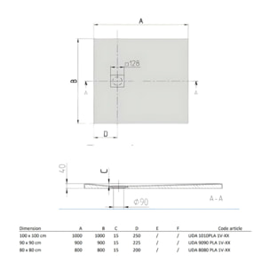 Receveur Planeo acrylique nature sand