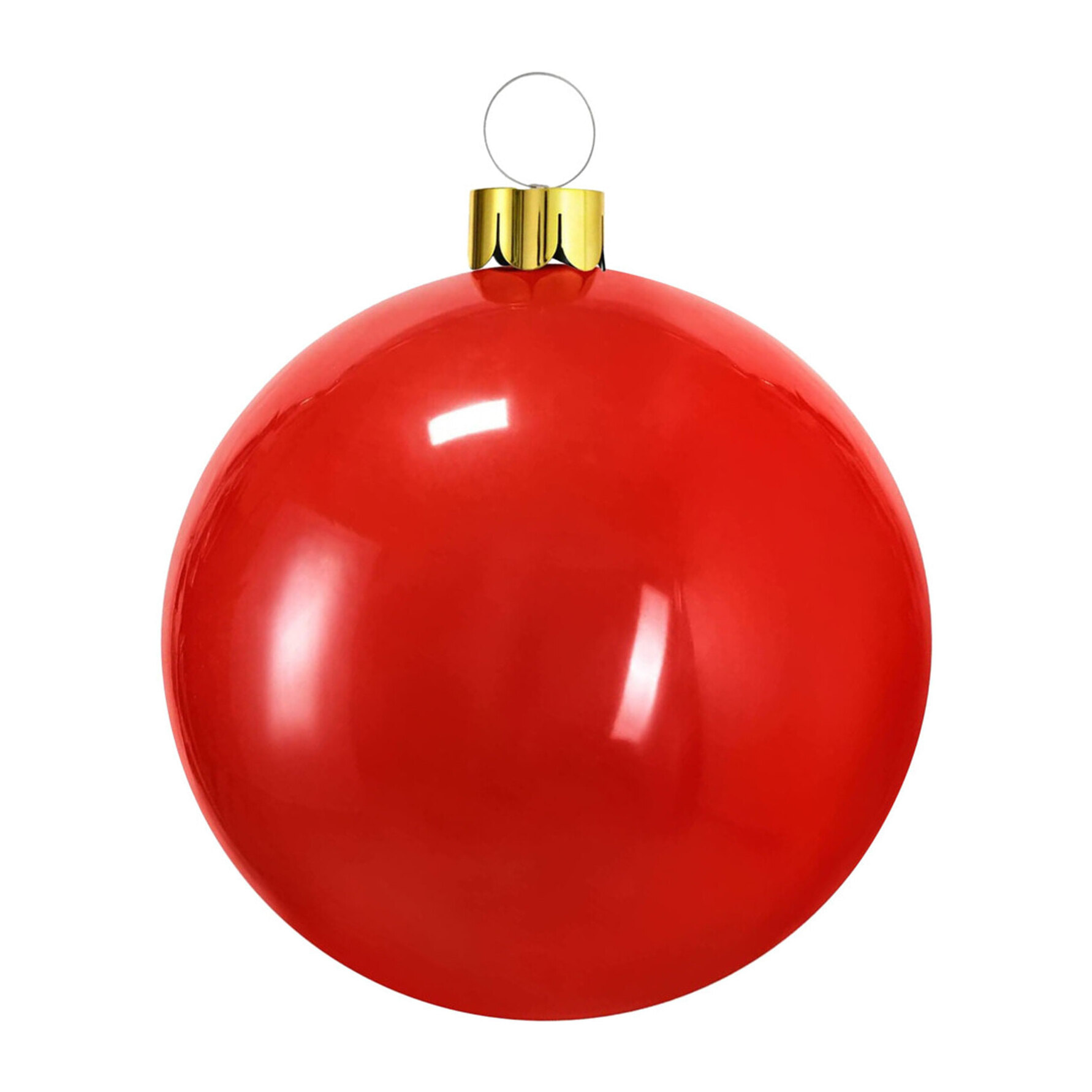 Bola de navidad inflable roja de 4,5cm con ventosa y accesorios