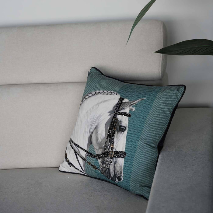 Coussin tête de cheval blanc Kare Design