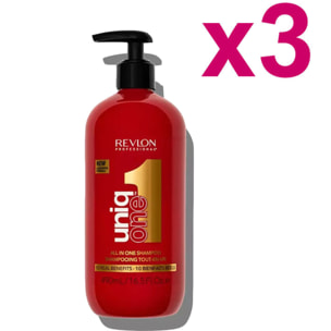 UNIQ ONE Kit All In One Shampoo 3 Pezzi x 490ml