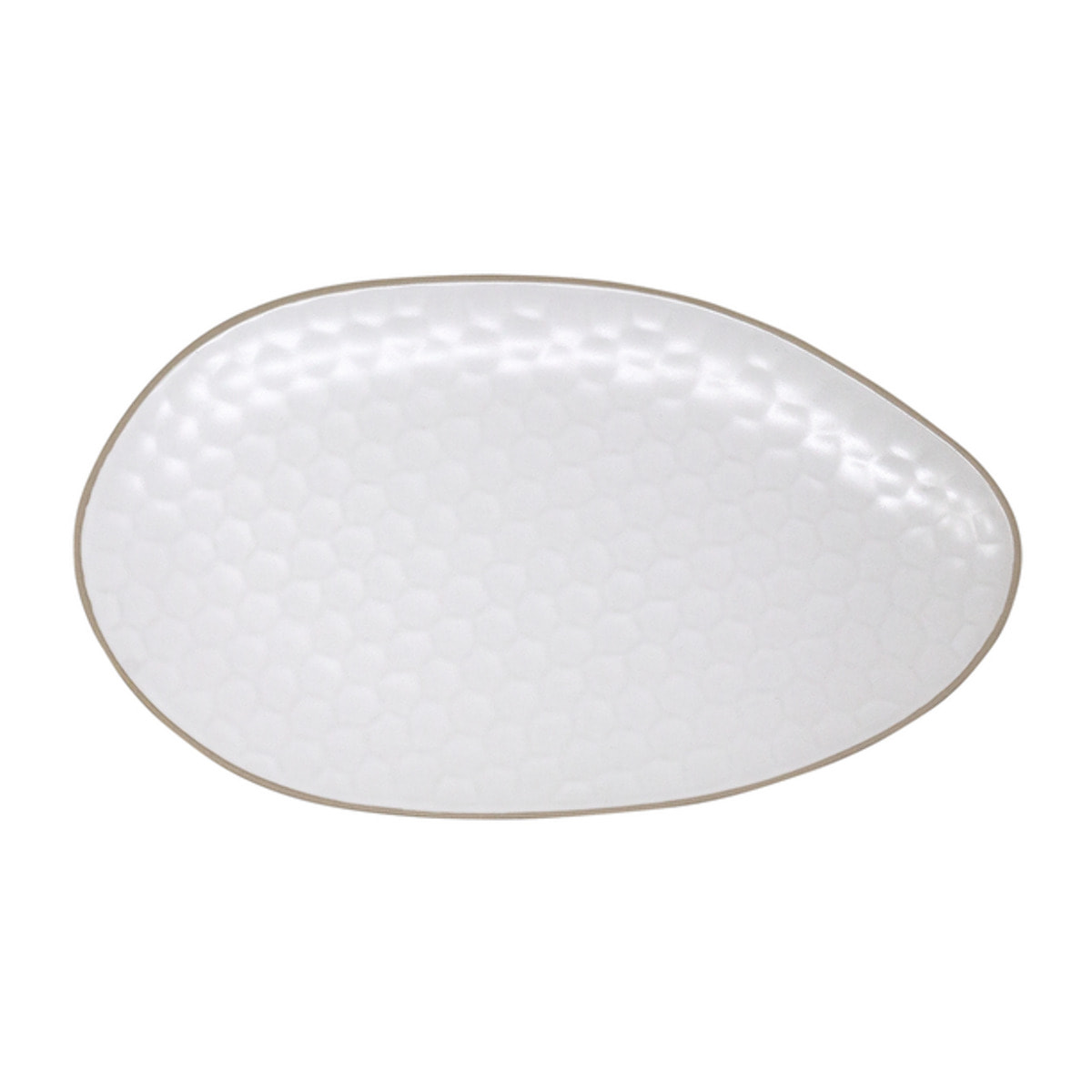 Piatto da portata ovale Impronte in stoneware