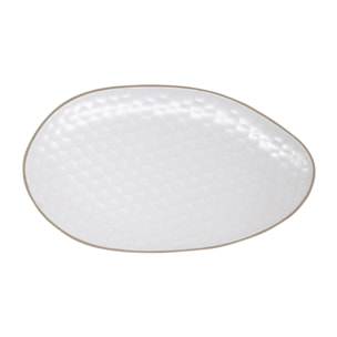 Piatto da portata ovale Impronte in stoneware
