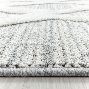 PISA - Tapis de salon rond à motif berbère gris - PIS4703GRI