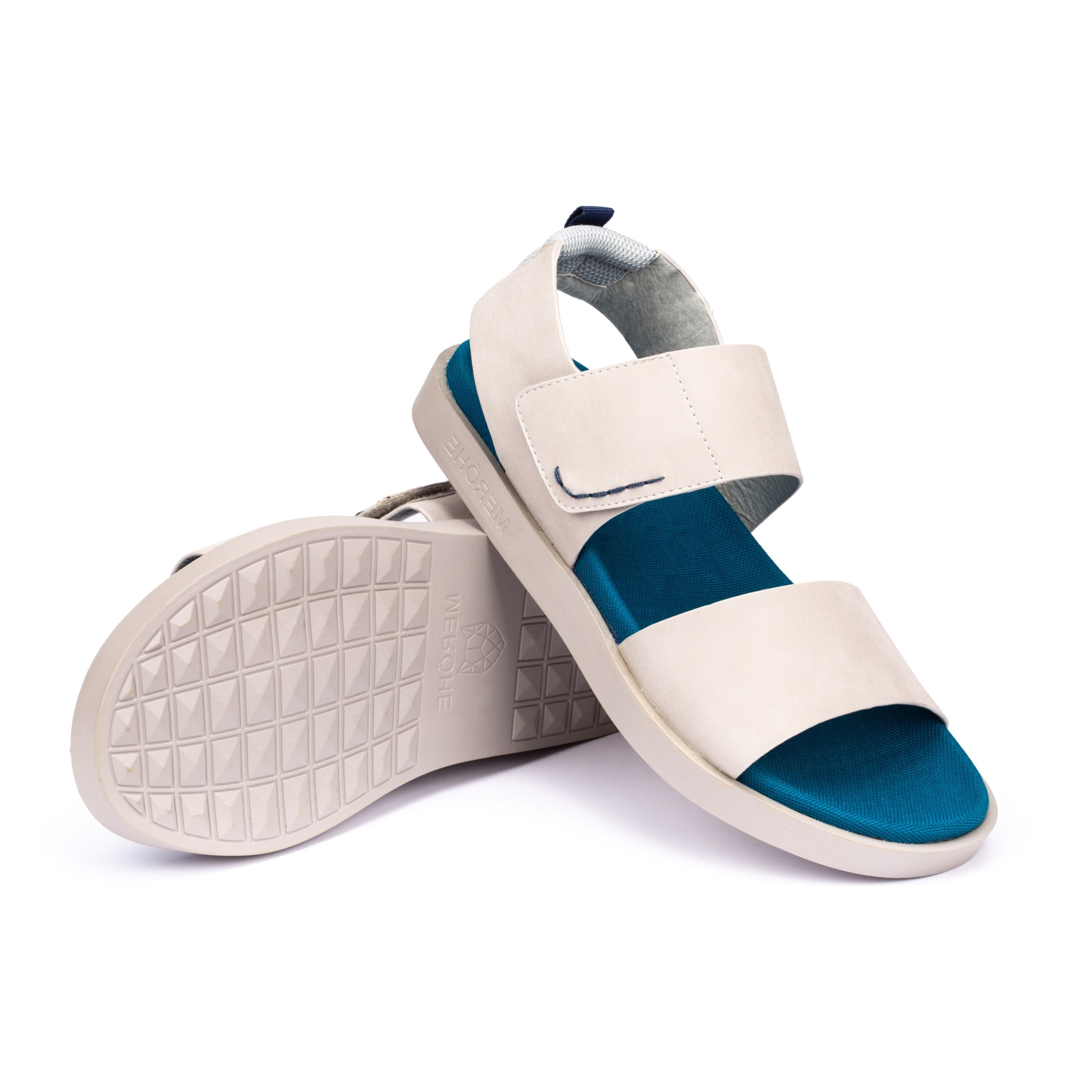 Sandalias de piel gris hielo