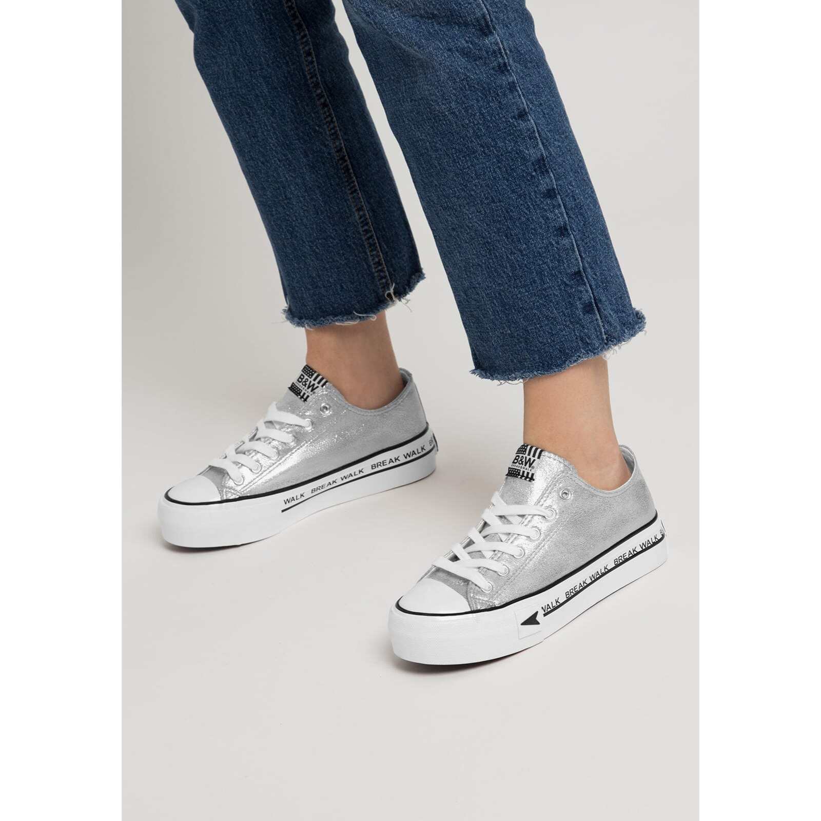 Sneakers Bay Plataforma Plata
