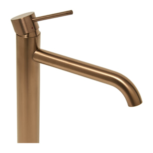 Aurum mitigeur lavabo en inox, or rose + Ceramia PixL 50x37,5x13,5 cm vasque à poser, sans trop-plein, blanc (SAT285BRGCEPX4937)