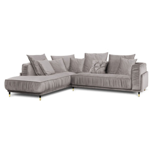 Canapé Velours Angle gauche Fiorenzo - 4 Places