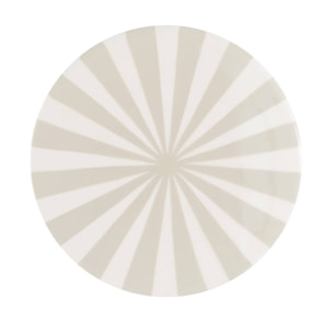 Table d'appoint. bout de canapé. table de chevet acier émaillé beige et blanc Ø33x H 46cm - Loli