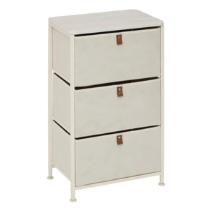 Rangement Tissa beige 3 tiroirs