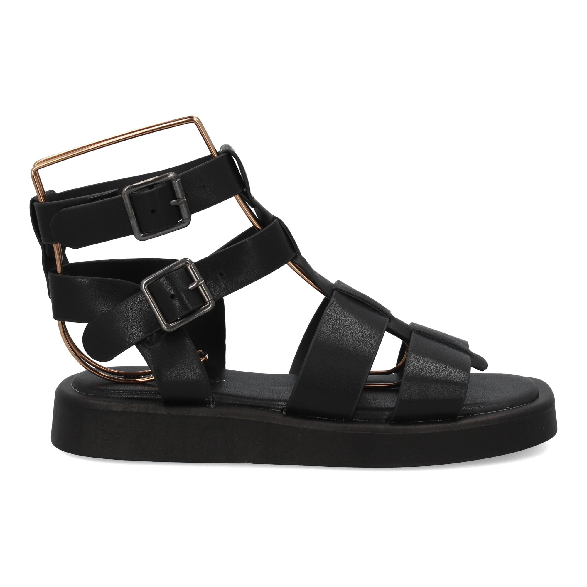 Sandalia romana mujer cómoda con tiras y hebillas