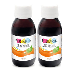 PEDIAKID - Complément Alimentaire Naturel Pediakid 22 Vitamines et Oligo-Éléments - Formule Exclusive au Sirop d'Agave - Optimise les Apports en Vitamines et Minéraux - Lot de 2 flacons 125ml