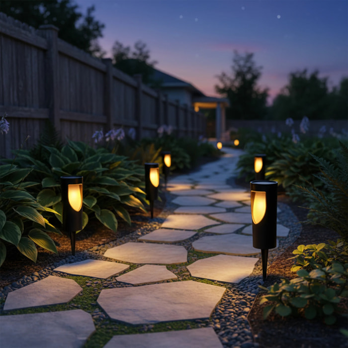 6 balise solaire à piquer GRILLY H34CM