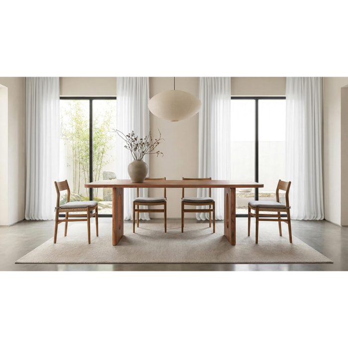 Mesas de Comedor de Madera Maciza de Acacia 200 Cm Estilo Rústico Moderno