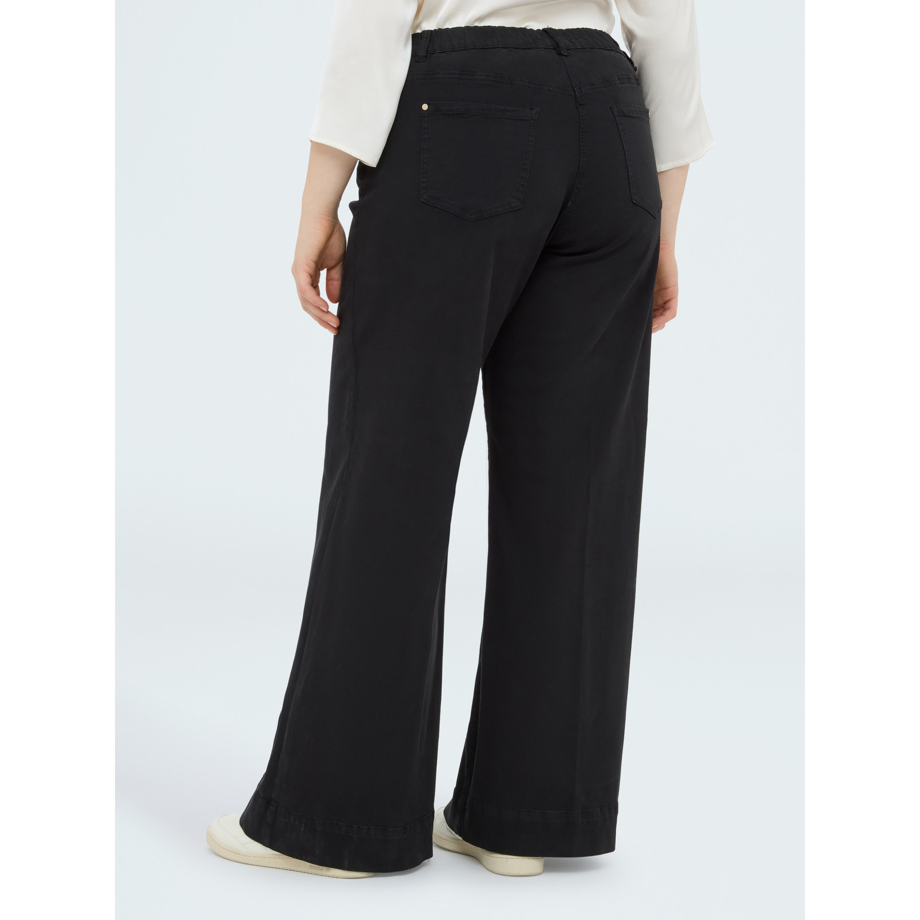 Fiorella Rubino - Pantalones Wide Leg de algodón - Negro