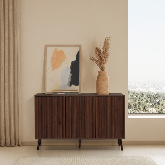 Aparador Lluvia 3 puertas efecto Nogal