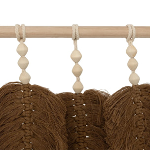 Déco mural feuilles Odina bois tissu L58cm