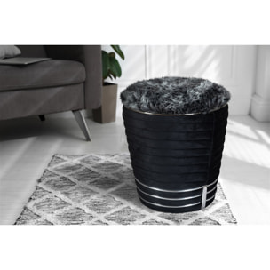 Pouf di design Doric 300 in legno di pioppo nero e grafite