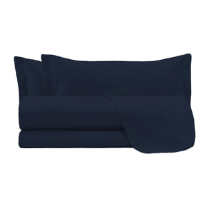 COMPLETO LETTO ELEGANT MADE IN ITALY MICROFIBRA - BLU SCURO MATRIMONIALE